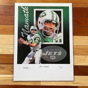 Joe Namath Signed Poster # 532 of 900 New York Jets NFL Football Memorabilia